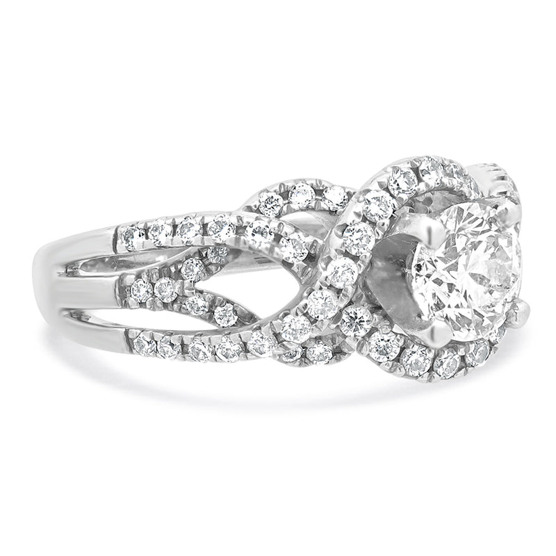 14 Karat White Diamond Engagement Ring
