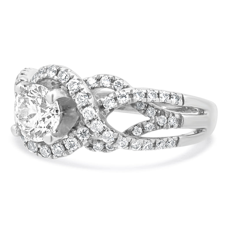 14 Karat White Diamond Engagement Ring