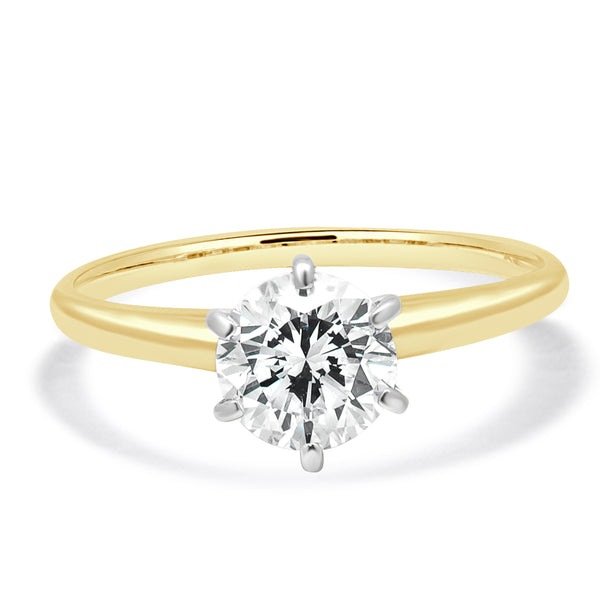 14 Karat Yellow Gold Diamond Solitaire Engagement Ring