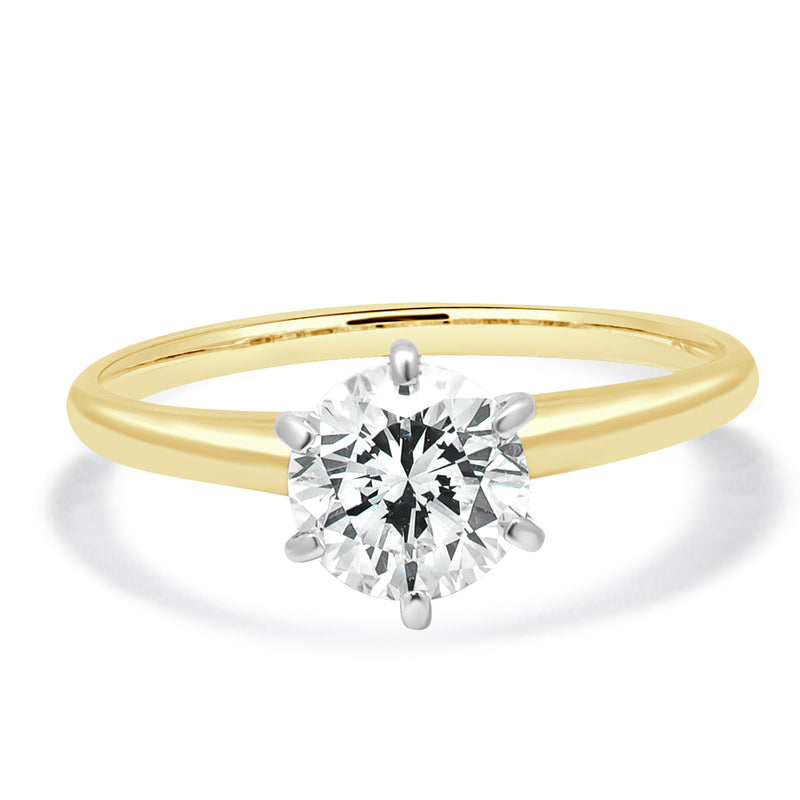 14 Karat Yellow Gold Diamond Solitaire Engagement Ring