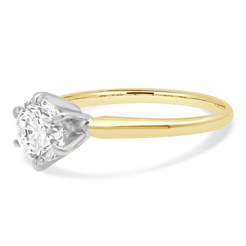 14 Karat Yellow Gold Diamond Solitaire Engagement Ring