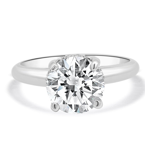 Platinum Round Brilliant Cut Diamond Engagement Ring