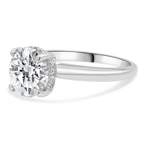 Platinum Round Brilliant Cut Diamond Engagement Ring