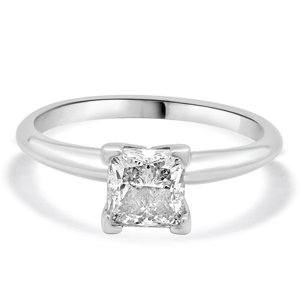 14 Karat White Gold Princess Cut Diamond Engagement Ring