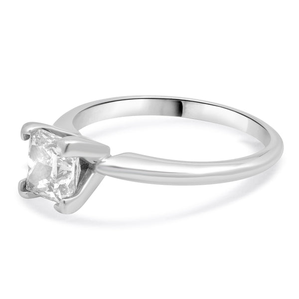 14 Karat White Gold Princess Cut Diamond Engagement Ring