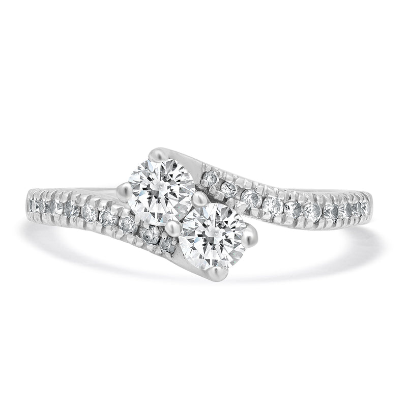 14K White Gold Diamond Engagement Ring