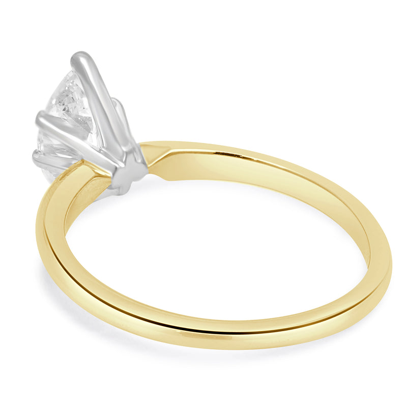 14K Yellow Gold Marquise Diamond Engagement Ring