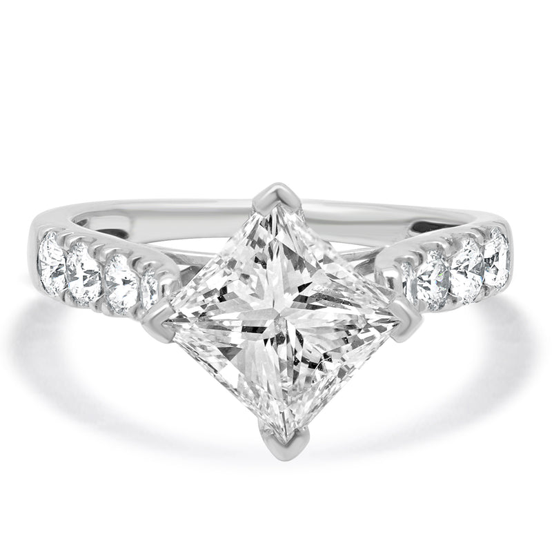 18K White Gold & Platinum Princess Cut Diamond Engagement Ring