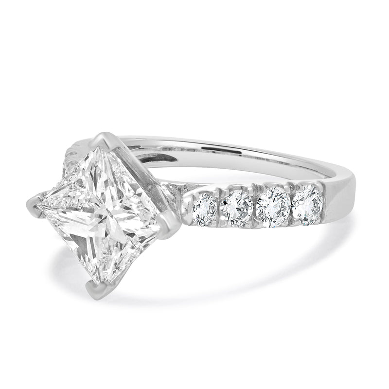 18K White Gold & Platinum Princess Cut Diamond Engagement Ring