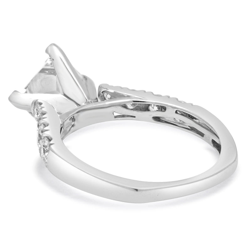 18K White Gold & Platinum Princess Cut Diamond Engagement Ring