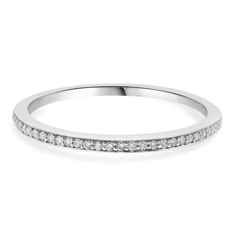 18 Karat White Gold Diamond Band