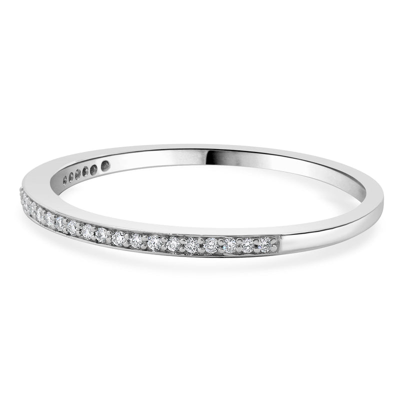 18 Karat White Gold Diamond Band