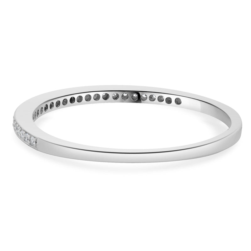 18 Karat White Gold Diamond Band