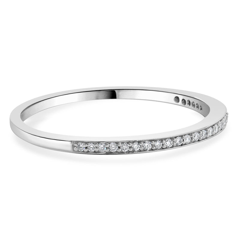 18 Karat White Gold Diamond Band