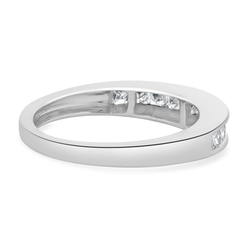 14 Karat White Gold Princess Cut Channel Set Diamond band
