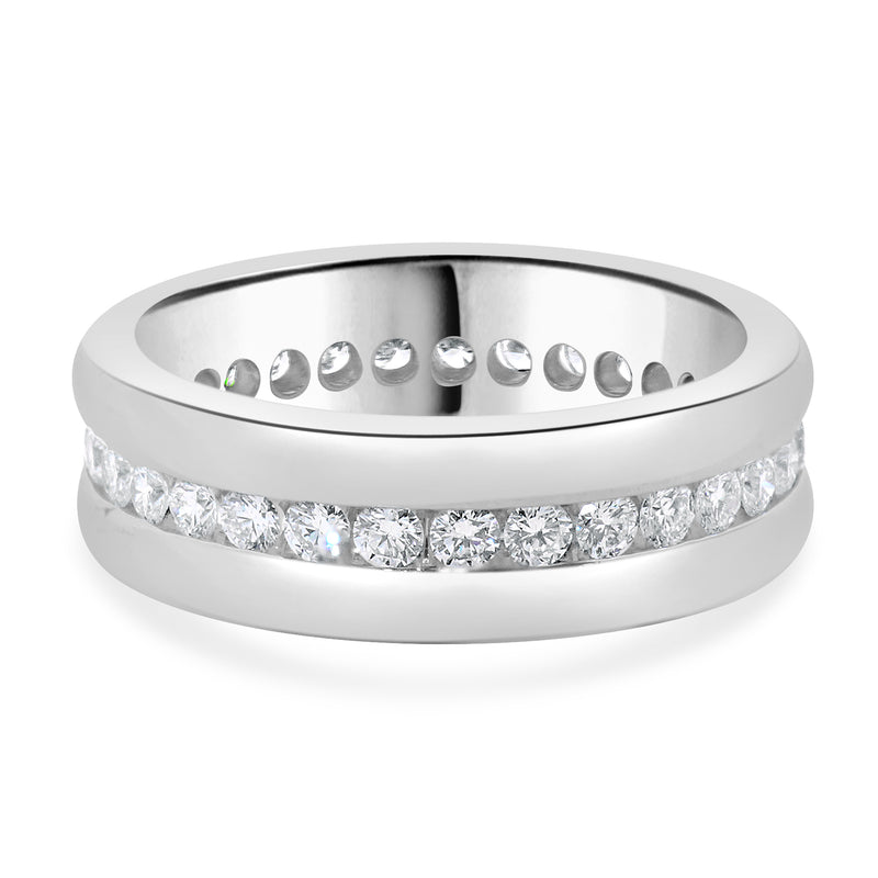 Platinum Channel Set Diamond Eternity Band