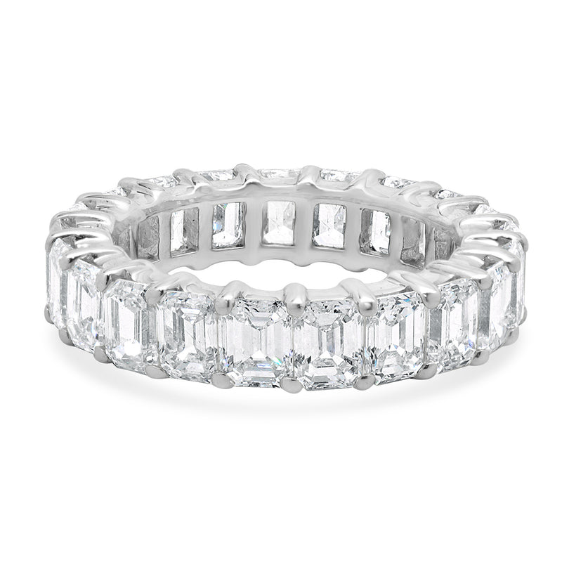 14 Karat White Gold Emerald Cut Diamond Eternity Ring