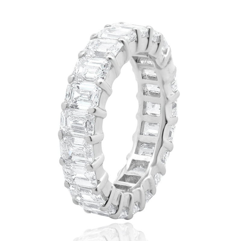 14 Karat White Gold Emerald Cut Diamond Eternity Ring