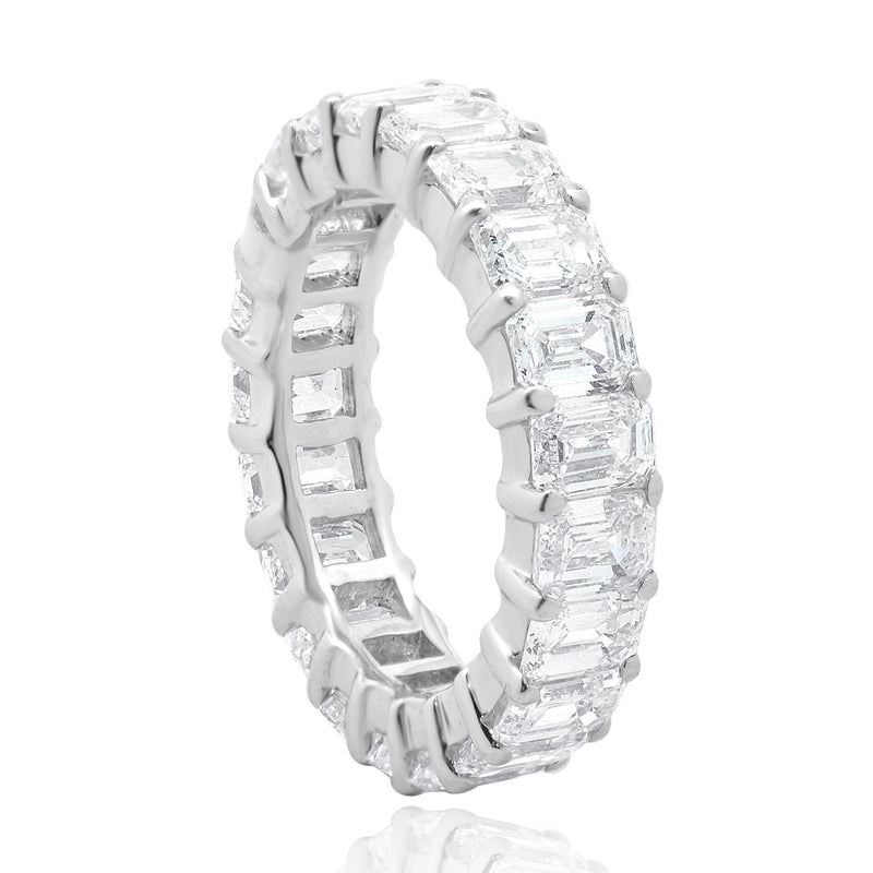 14 Karat White Gold Emerald Cut Diamond Eternity Ring