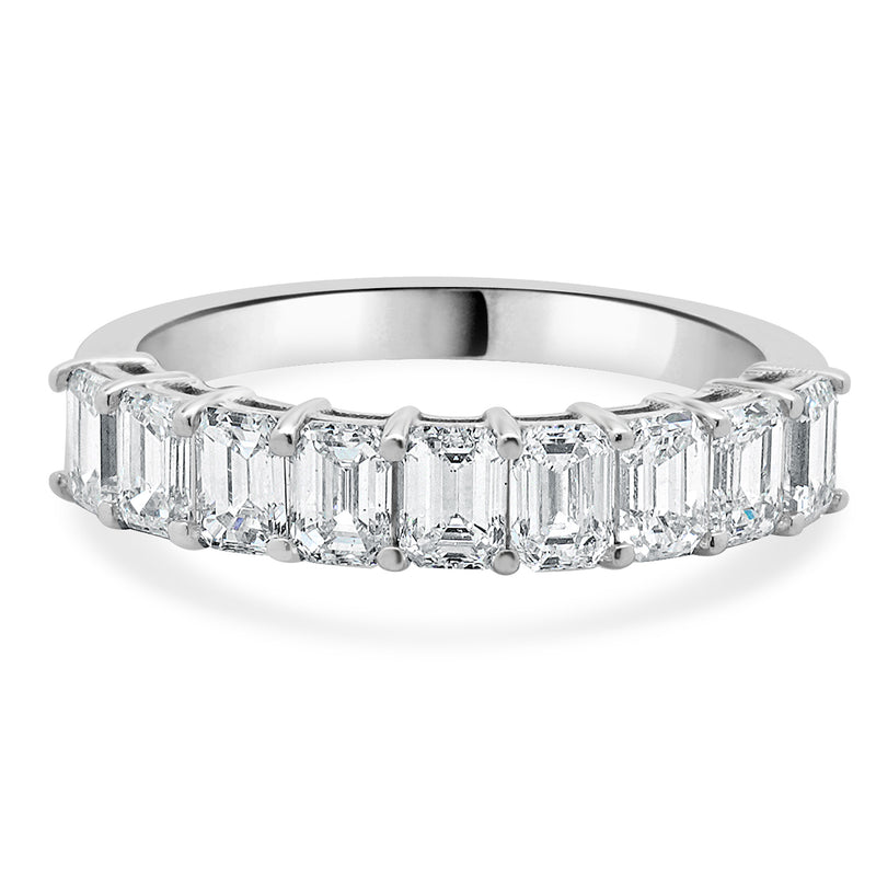14 Karat White Gold Emerald Cut Diamond Band