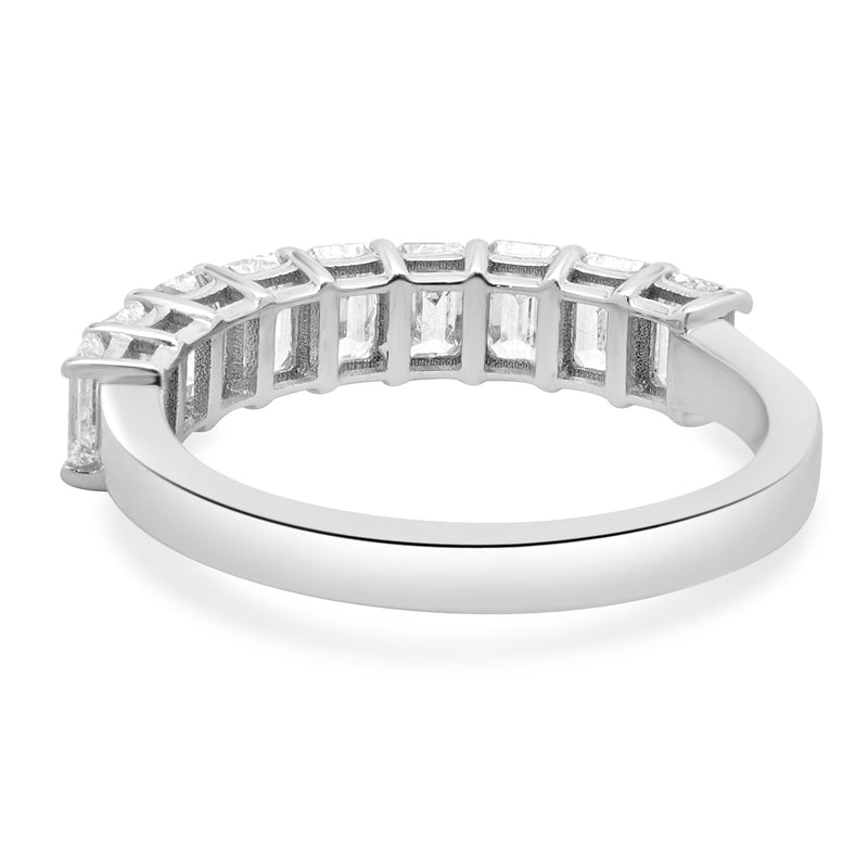 14 Karat White Gold Emerald Cut Diamond Band