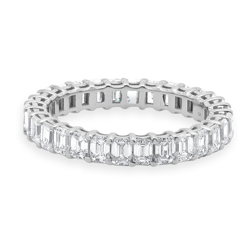 14 Karat White Gold Emerald Cut Diamond Eternity Ring