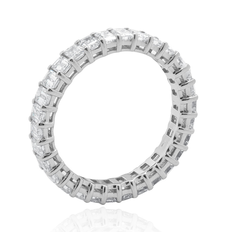 14 Karat White Gold Emerald Cut Diamond Eternity Ring