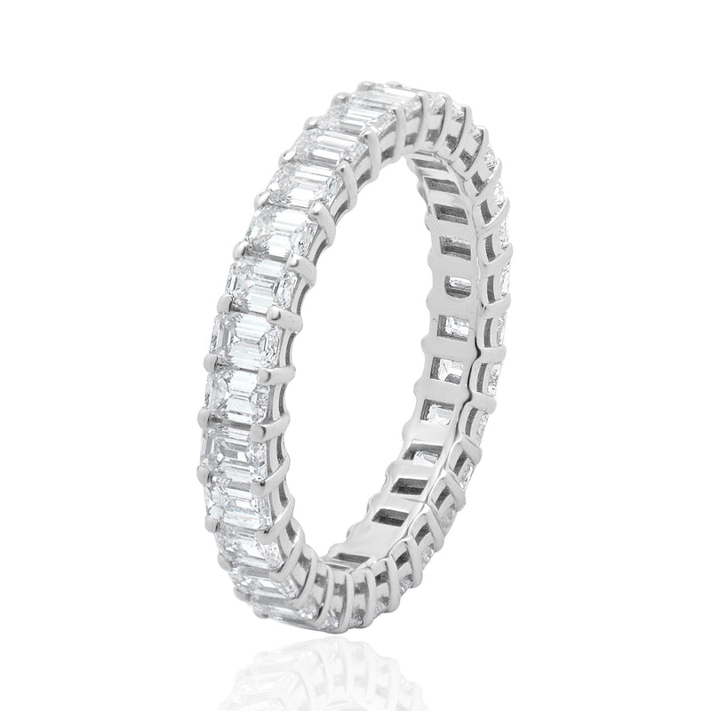 14 Karat White Gold Emerald Cut Diamond Eternity Ring
