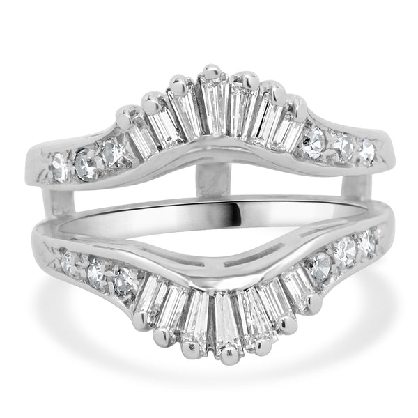 14 Karat White Gold Diamond Ring Guard
