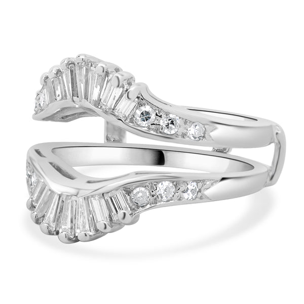 14 Karat White Gold Diamond Ring Guard