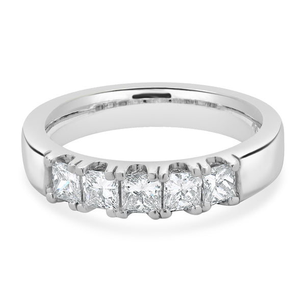Platinum Princess Cut Diamond Band