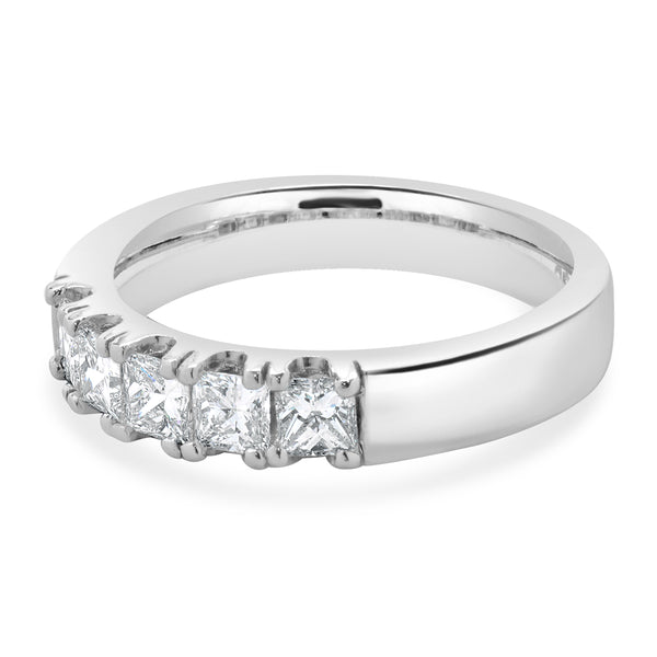 Platinum Princess Cut Diamond Band