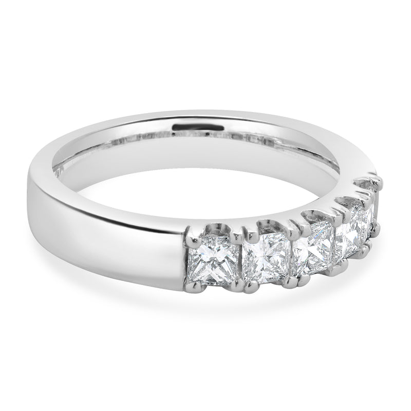 Platinum Princess Cut Diamond Band