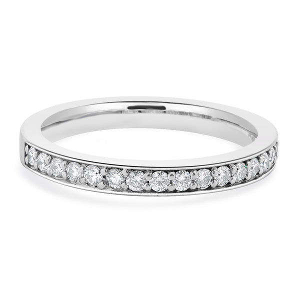 18 Karat White Gold Diamond Band