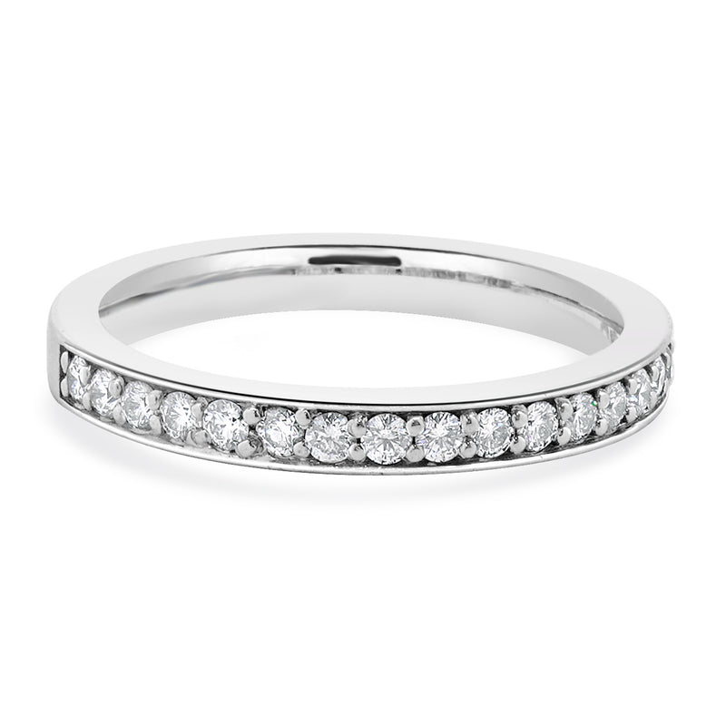 18 Karat White Gold Diamond Band