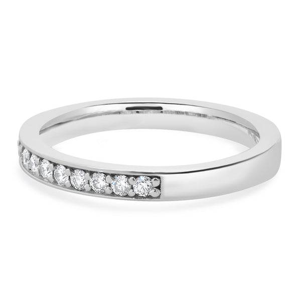 18 Karat White Gold Diamond Band