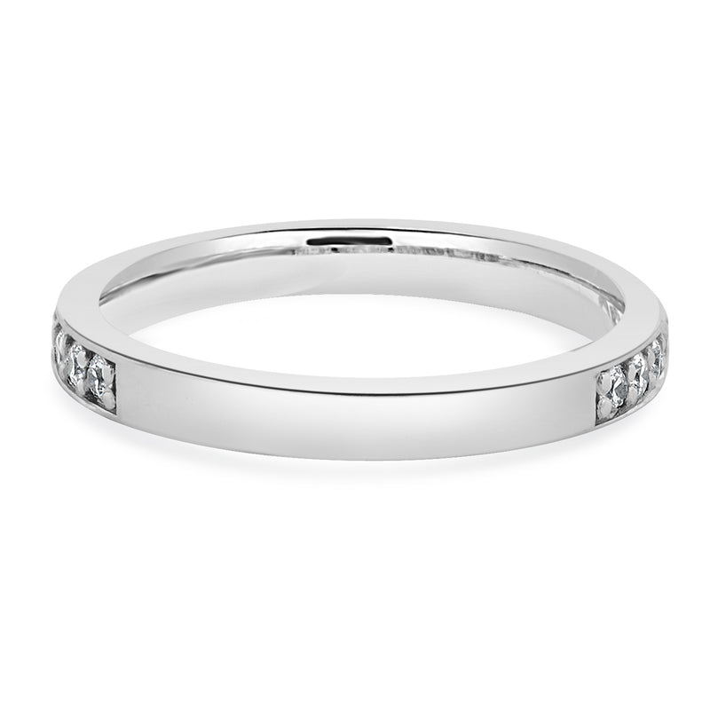 18 Karat White Gold Diamond Band
