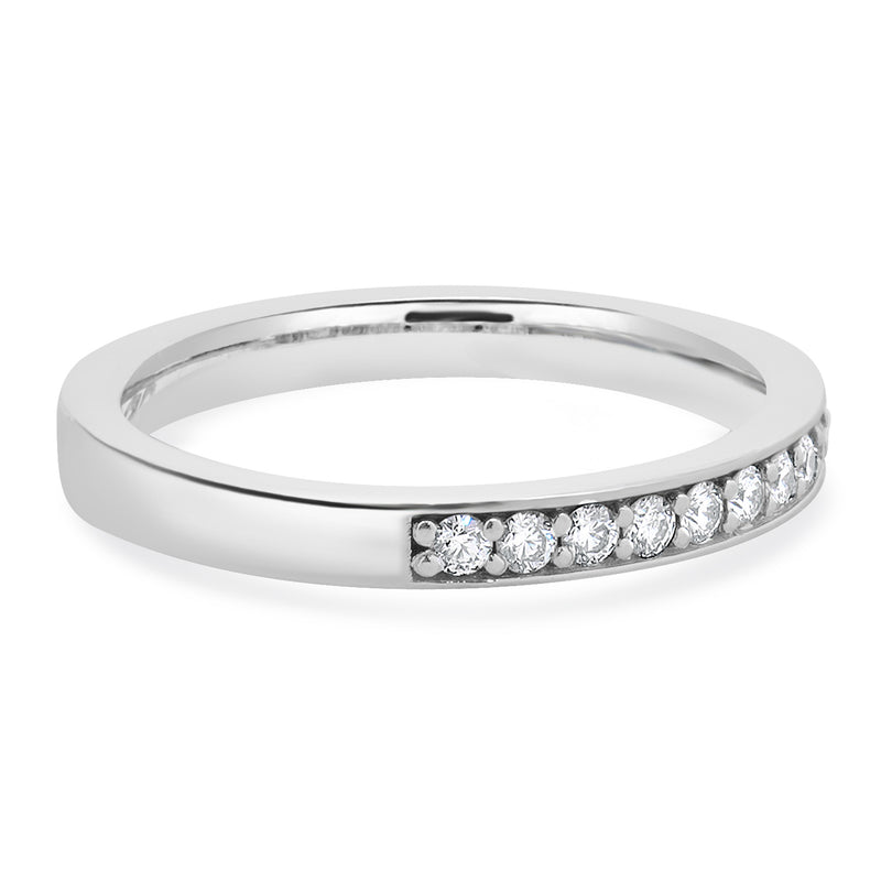 18 Karat White Gold Diamond Band