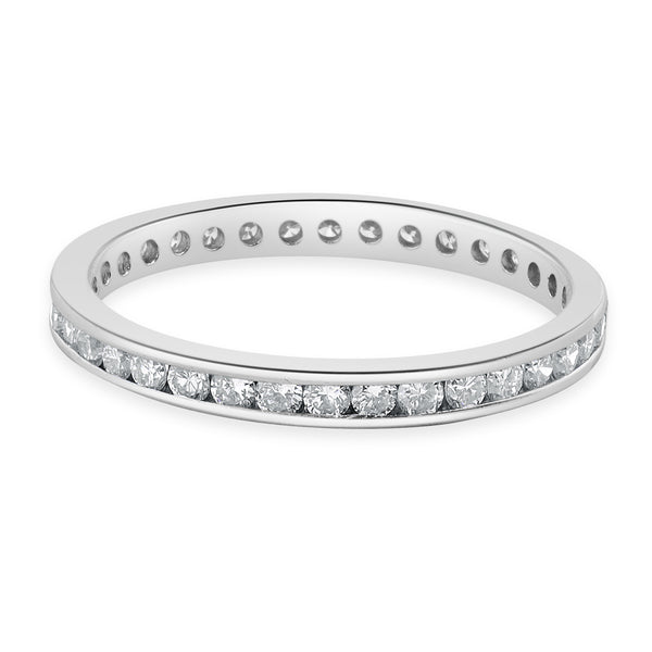 Platinum Channel Set  Diamond Eternity Band