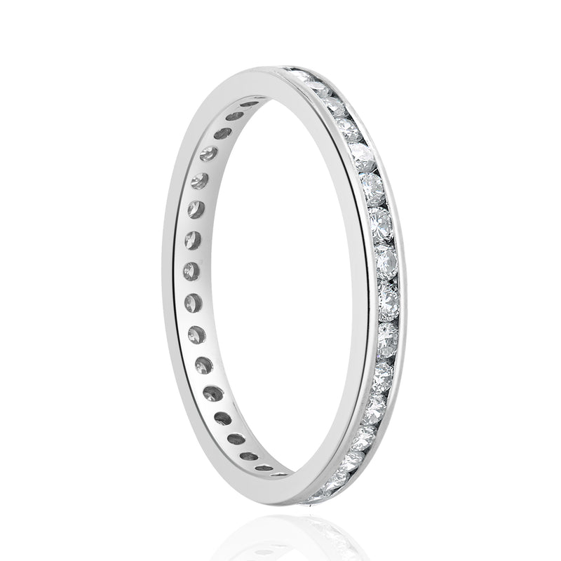 Platinum Channel Set  Diamond Eternity Band