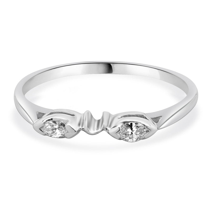 14 Karat White Gold Marquise Cut Diamond Band