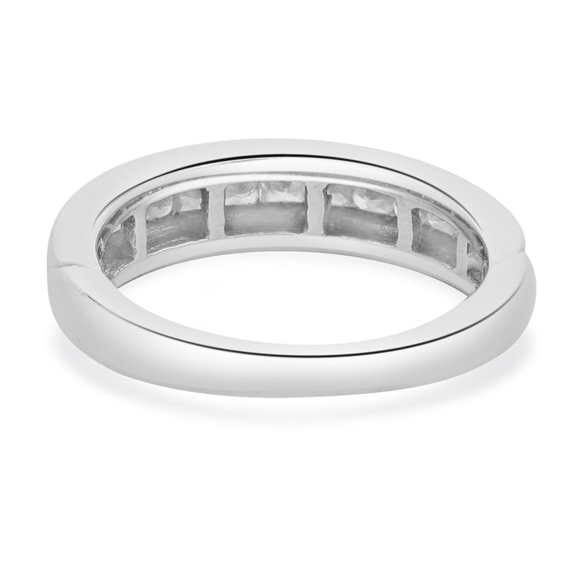 18 Karat White Gold Channel Set Princess Cut Diamond Band