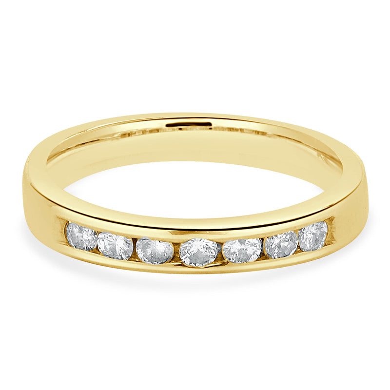 14 Karat Yellow Gold Channel Set Diamond Band