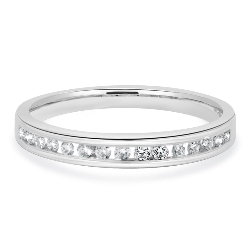 14 Karat White Gold Channel Set Diamond Band