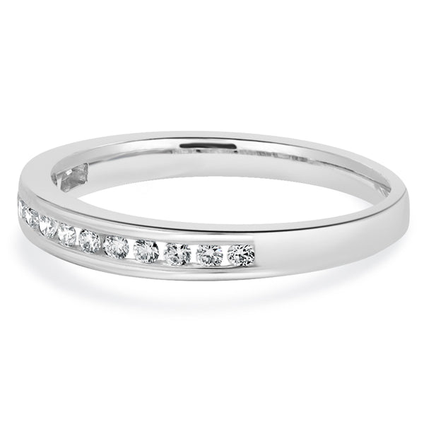 14 Karat White Gold Channel Set Diamond Band