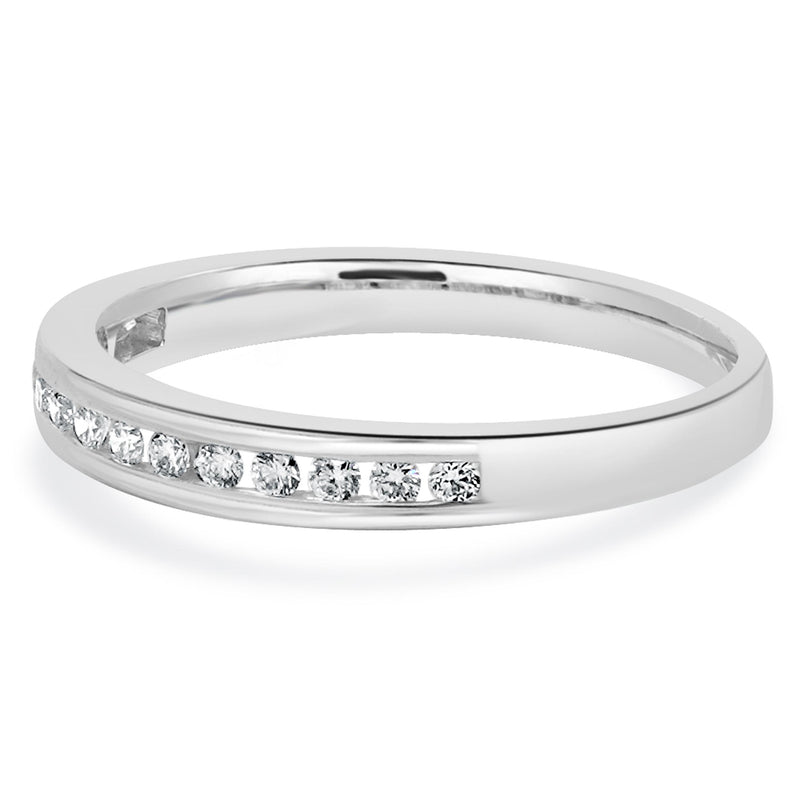 14 Karat White Gold Channel Set Diamond Band