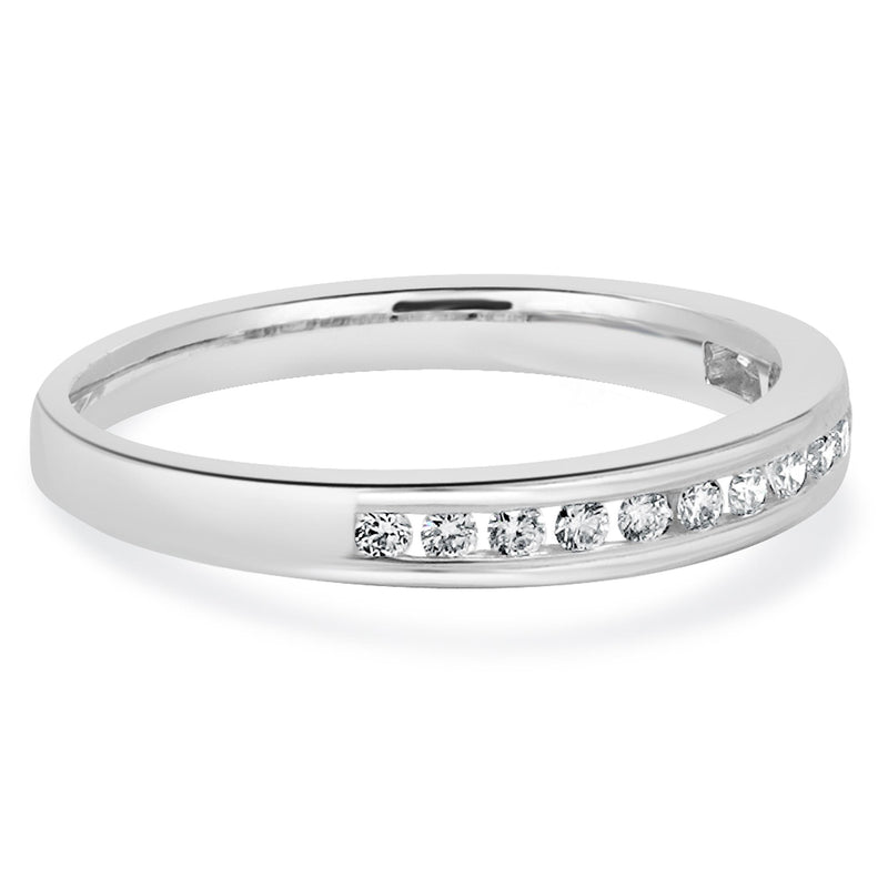 14 Karat White Gold Channel Set Diamond Band