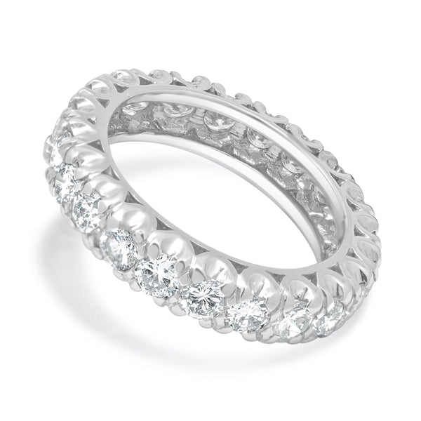 14 Karat White Gold Round Brilliant Diamond Eternity Band