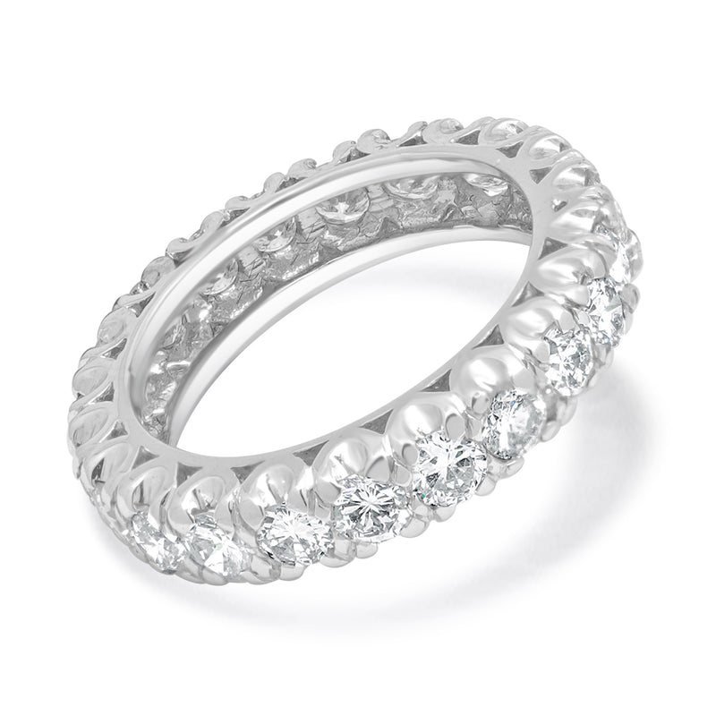 14 Karat White Gold Round Brilliant Diamond Eternity Band