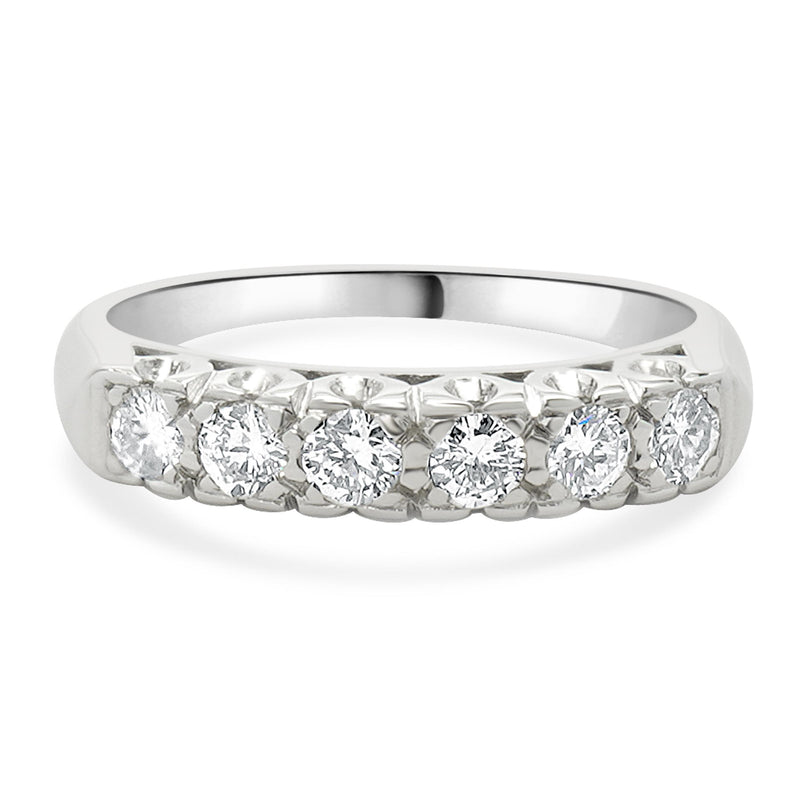 14 Karat White Gold Vintage Diamond Band